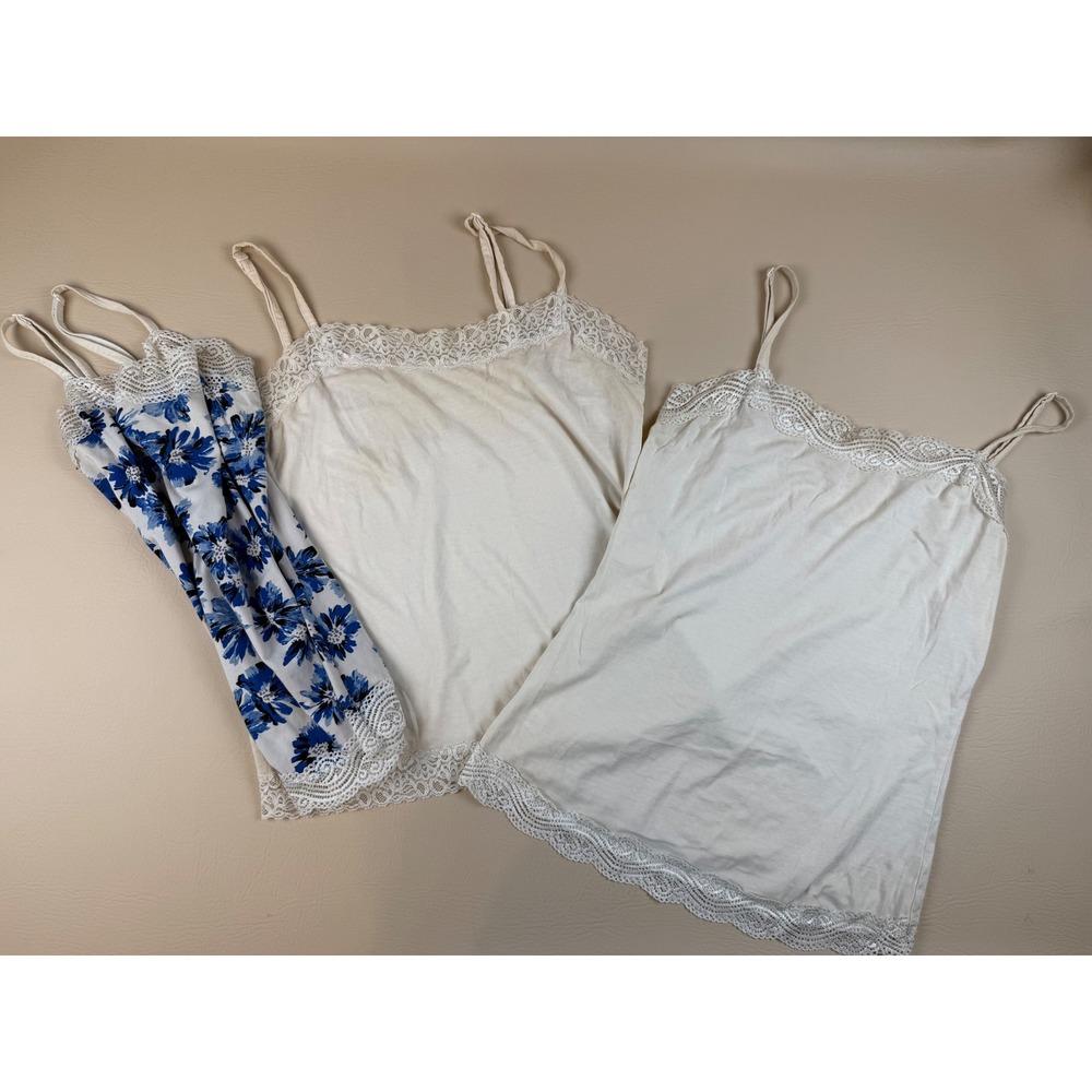 Cottagecore Lace Camisole Tank Top Bundle Floral Cream‎ S M Ann Taylor